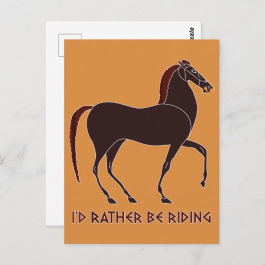"Ich würde lieber reiten" Pferd des alten griechis Postkarte (Vorne/Hinten)
