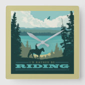 Ich würde lieber reiten quadratische wanduhr (Vorderseite)