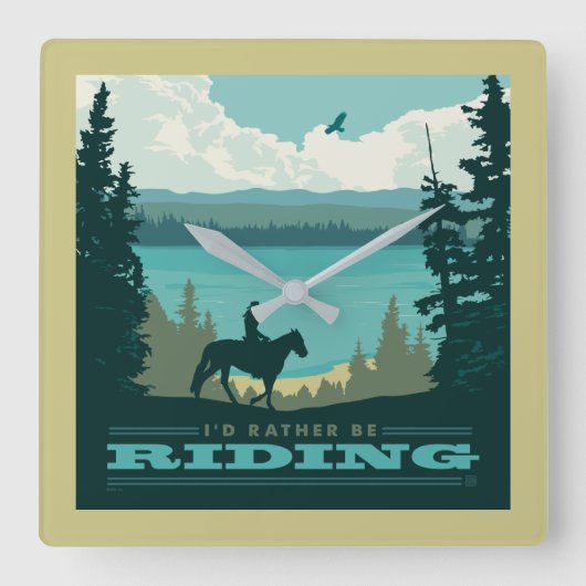 Ich würde lieber reiten quadratische wanduhr (Vorderseite)