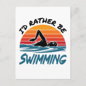 Ich würde lieber Retro schwimmen schwimmen Postkarte (Vorderseite)