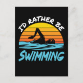 Ich würde lieber Retro-Swmmer schwimmen Postkarte (Vorderseite)