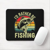 Ich würde lieber Retro-Vintage-Außenangler fischen Mousepad (Mit Mouse)