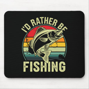 Ich würde lieber Retro-Vintage-Außenangler fischen Mousepad