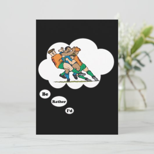 Ich würde lieber Rugby 2 spielen Einladung (Stehend Vorderseite)