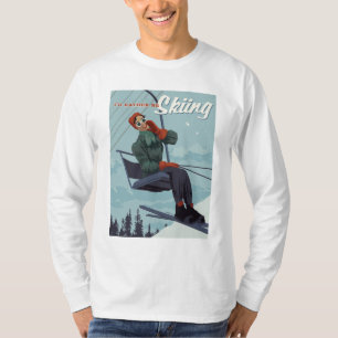 Ich würde lieber Ski fahren Druck T-Shirt