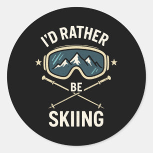 Ich würde lieber Ski fahren - Freestyle-Ski-Trip  Runder Aufkleber