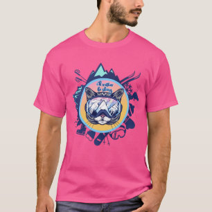 Ich würde lieber Ski fahren - Katze Skibrille T-Shirt