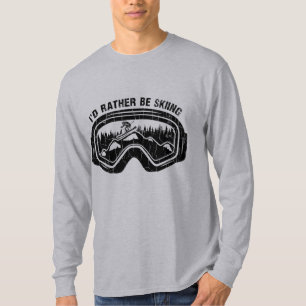 Ich würde lieber Ski fahren Lustiges Retro-Vintage T-Shirt