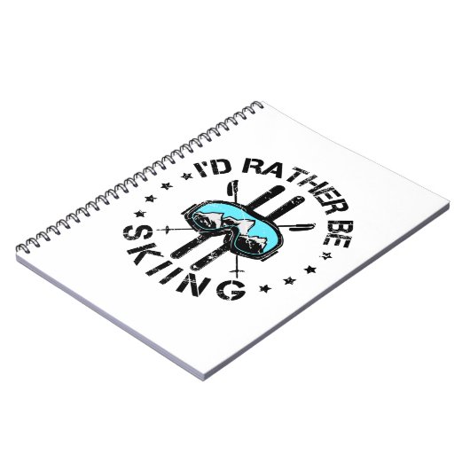 Ich würde lieber Ski fahren Notizblock (Linke Seite)