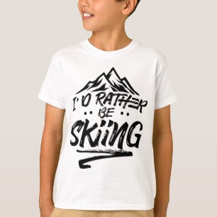 Ich würde lieber Ski fahren Skifahrer Wintersport T-Shirt