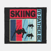 ICH WÜRDE LIEBER SKIFAHREN FLEECEDECKE (Vorderseite (Horizontal))