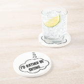 Ich würde lieber Skifahren Sandstein Untersetzer (Seite)