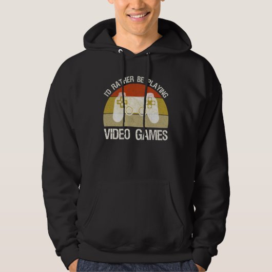 Ich würde lieber Videospiele spielen Hoodie (Vorderseite)