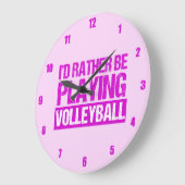 Ich würde lieber Volleyball spielen Große Wanduhr (Winkel)