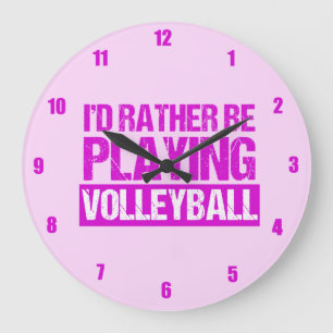 Ich würde lieber Volleyball spielen Große Wanduhr