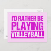 Ich würde lieber Volleyball spielen Postkarte (Vorne/Hinten)