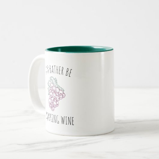 Ich würde lieber Wein trinken Zweifarbige Tasse (Vorderseite Links)