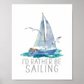 Ich würde lieber Zitat fahren - Wasserfarbensegler Poster (Vorne)