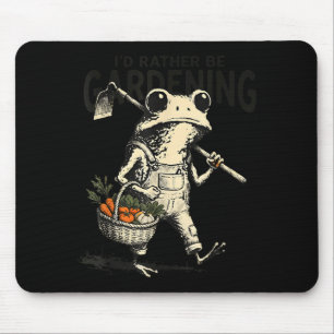 Ich würde lustige Froschgartenarbeit lustige Pflan Mousepad
