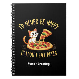 Ich würde mich nie freuen, wenn ich keine Pizza na Notizblock