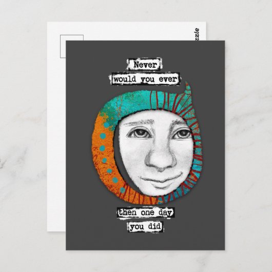 Ich würde niemals Postkarte haben (Vorne/Hinten)