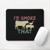Ich würde rauchen, dass das Kuhfleisch Grillen Fun Mousepad (Mit Mouse)
