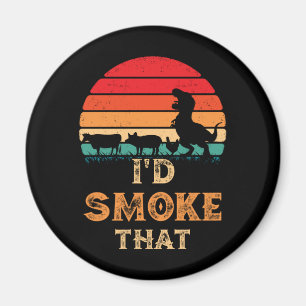 Ich würde rauchen, dass GRILLEN Vintag Fleisch ra Magnet