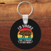 Ich würde rauchen, dass Retro-Grillen T Fleisch Sm Schlüsselanhänger (Vorderseite)