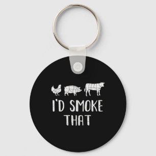Ich würde rauchen, dass Spaß Grillen Barbecue Smok Schlüsselanhänger