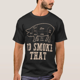 Ich würde rauchen T Pig rauchen Grillen Grill Mast T-Shirt