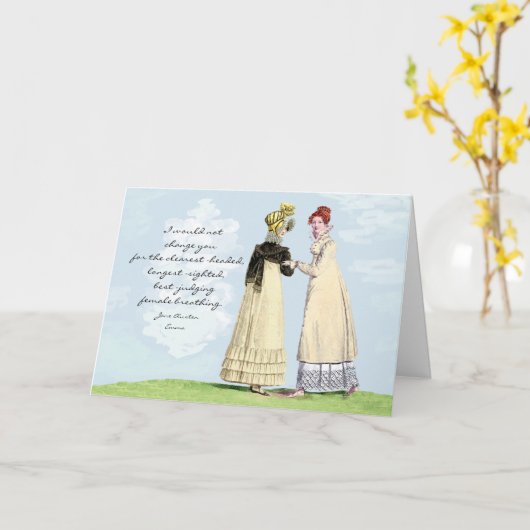Ich würde Sie nicht ändern - Jane Austen Note Card Karte (Gelbe Blume)