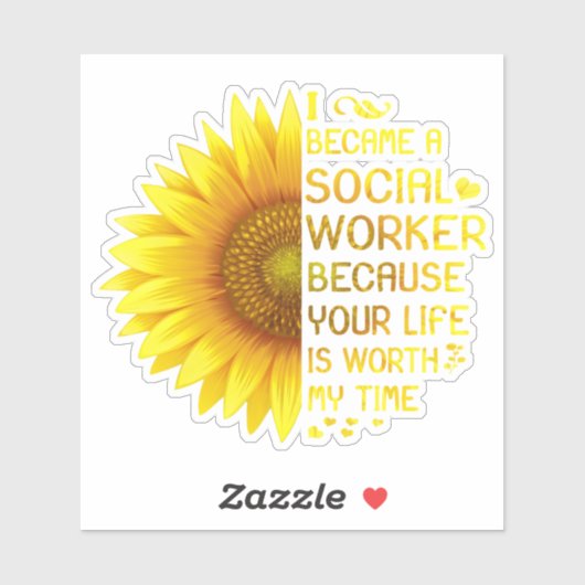 Ich wurde Sozialarbeiter Aufkleber (Blatt)