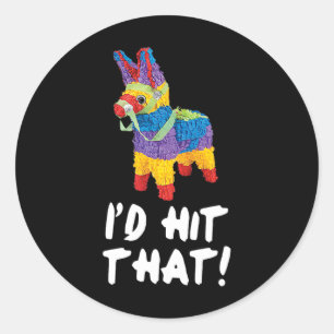 Ich würde treffen, dass Pinata Cinco de Mayo Party Runder Aufkleber
