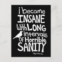 "Ich wurde verrückt..." Zitat von Edgar Allan Poe