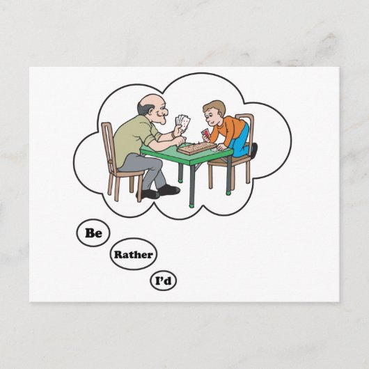 Ich würde vielmehr Cribbage spielen Postkarte (Vorderseite)