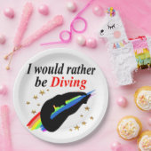 ICH WÜRDE VIELMEHR DIVING MIRL DESIGN PAPPTELLER (Party)