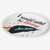 ICH WÜRDE VIELMEHR DIVING MIRL DESIGN PAPPTELLER (Schrägansicht)