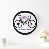 Ich würde vielmehr, Fahrräder mit motivierend Wort Große Wanduhr (Zuhause)
