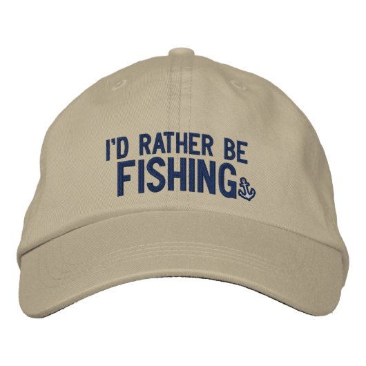 Ich würde vielmehr fischen bestickte baseballkappe (Vorderseite)