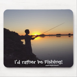 Ich würde vielmehr fischen! Sonnenuntergang Mousepad