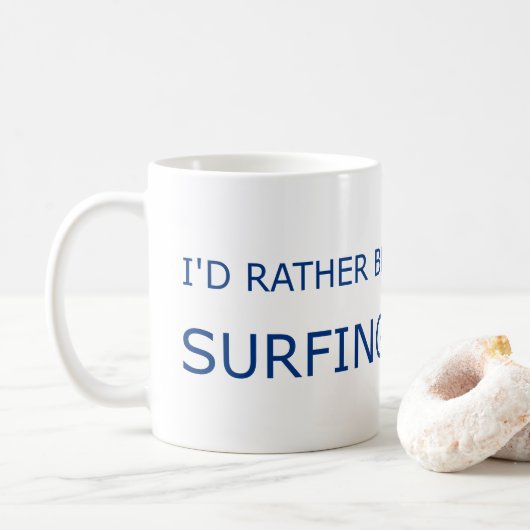 Ich würde VIELMEHR Great Lakes rundes Logo SURFEN Kaffeetasse (Mit Donut)