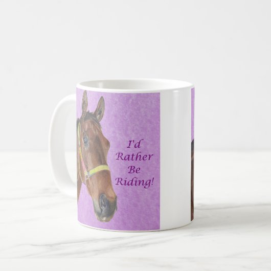 Ich würde vielmehr reiten! Pferd Kaffeetasse (Vorderseite Links)