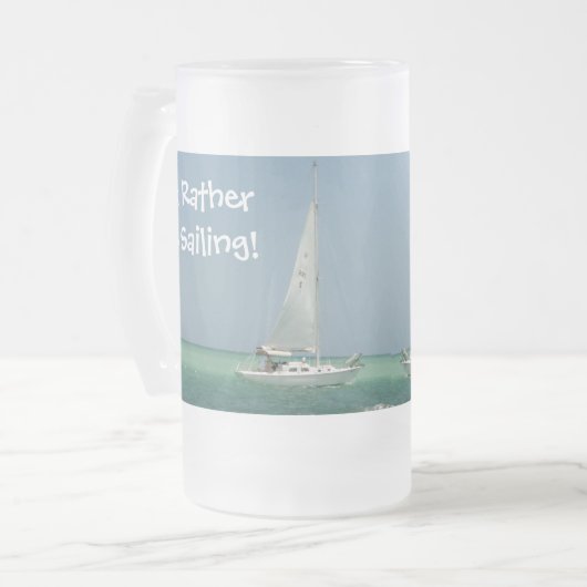 Ich würde vielmehr segeln! mattglas bierglas (Vorderseite Links)