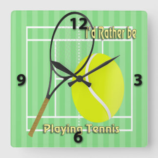 Ich würde vielmehr Tennis-Wanduhr spielen Quadratische Wanduhr