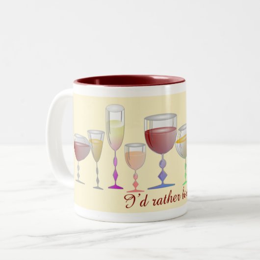 Ich würde vielmehr Wein trinken Zweifarbige Tasse (Vorderseite Links)