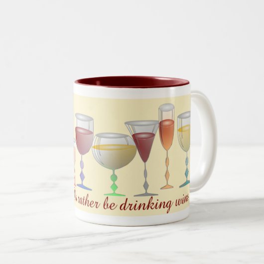 Ich würde vielmehr Wein trinken Zweifarbige Tasse (VorderseiteRechts)