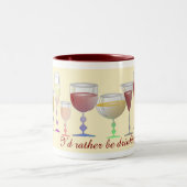 Ich würde vielmehr Wein trinken Zweifarbige Tasse (Mittel)