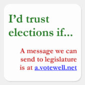 Ich würde Wahlen vertrauen, wenn... Quadratischer Aufkleber (Vorderseite)