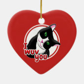 Ich wüsste Sie Valentinstag Katze Keramik Ornament (Hinten)