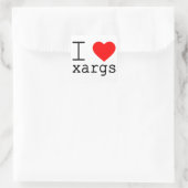 Ich ❤️ xargs Aufkleber (Tasche)